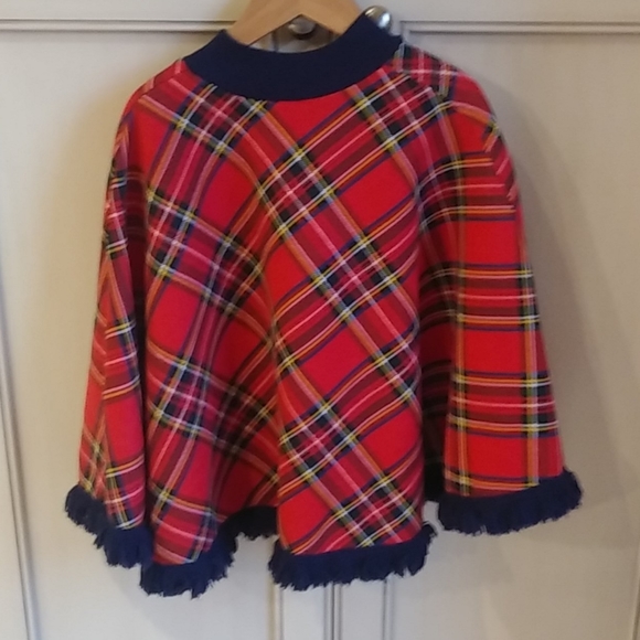 Vintage Red Plaid Poncho Size 6X/7 - Picture 2 of 6